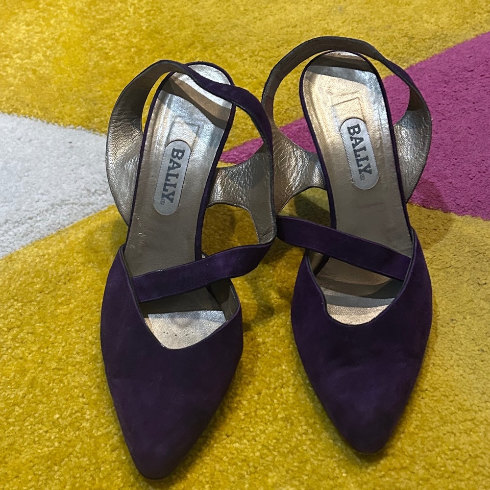 Bally purple suede pumps